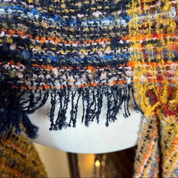 ANGIE | Yarn Knit Boho Fall Winter Cardigan Poncho Wrap - Picture 10 of 11